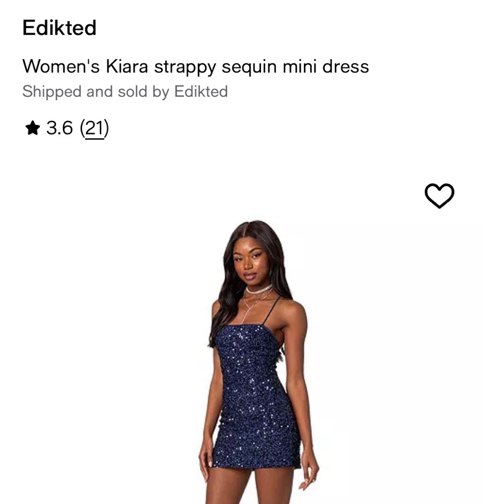 Edikted Midnight Blue Sequin Mini Dress